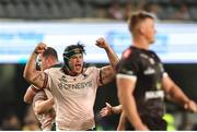 18 November 2023; Dominic Robertson-McCoy of Connacht celebrates after beating Hollywoodbets Sharks 12-13 in the United Rugby Championship match between Hollywoodbets Sharks and Connacht at Holywoodbets Kings Park in Durban, South Africa. Photo by Shaun Roy/Sportsfile