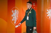 18 November 2023; Dara O'Shea of Republic of Ireland arrives before the UEFA EURO 2024 Championship qualifying group B match between Netherlands and Republic of Ireland at Johan Cruijff ArenA in Amsterdam, Netherlands. Photo by Stephen McCarthy/Sportsfile
