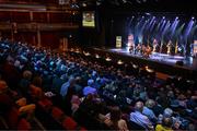 18 November 2023; Mainistir Chnoc Muaidhe of Galway, Thomas Brogan, Kevin Brogan, Emmet Greaney, Emily Greaney and Madeline Dolan competing in the Ceol Uirlise category during the Scór Sinsir 2023 All-Ireland Finals at the INEC Arena in Killarney, Kerry. Photo by Eóin Noonan/Sportsfile