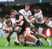 18 November 2023; Sean O'Brien of Connacht is tackled by James Venter of Hollywoodbets Sharks during the United Rugby Championship match between Hollywoodbets Sharks and Connacht at Holywoodbets Kings Park in Durban, South Africa. Photo by Shaun Roy/Sportsfile