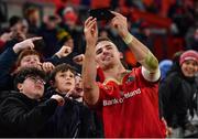 18 November 2023; Shane Daly of Munster with supporters after the United Rugby Championship match between Munster and DHL Stormers at Thomond Park in Limerick. Photo by David Fitzgerald/Sportsfile