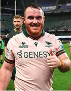 18 November 2023; Peter Dooley of Connacht celebrates after beating Hollywoodbets Sharks 12-13 in the United Rugby Championship match between Hollywoodbets Sharks and Connacht at Holywoodbets Kings Park in Durban, South Africa. Photo by Shaun Roy/Sportsfile