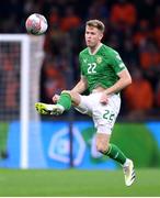 18 November 2023; Nathan Collins of Republic of Ireland during the UEFA EURO 2024 Championship qualifying group B match between Netherlands and Republic of Ireland at Johan Cruijff ArenA in Amsterdam, Netherlands. Photo by Seb Daly/Sportsfile