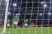 18 November 2023; Republic of Ireland players, from left, Liam Scales, Dara O'Shea and Matt Doherty react after their side conceded a first goal, scored by Wout Weghorst of Netherlands, during the UEFA EURO 2024 Championship qualifying group B match between Netherlands and Republic of Ireland at Johan Cruijff ArenA in Amsterdam, Netherlands. Photo by Stephen McCarthy/Sportsfile