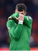 18 November 2023; Troy Parrott of Republic of Ireland reacts after his side's defeat in the UEFA EURO 2024 Championship qualifying group B match between Netherlands and Republic of Ireland at Johan Cruijff ArenA in Amsterdam, Netherlands. Photo by Seb Daly/Sportsfile