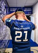 18 November 2023; Fintan Gunne of Leinster walks out to the pitch after making his Leinster debut in his side's victory in the United Rugby Championship match between Leinster and Scarlets at the RDS Arena in Dublin. Photo by Harry Murphy/Sportsfile