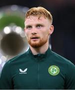 18 November 2023; Liam Scales of Republic of Ireland before the UEFA EURO 2024 Championship qualifying group B match between Netherlands and Republic of Ireland at Johan Cruijff ArenA in Amsterdam, Netherlands. Photo by Stephen McCarthy/Sportsfile