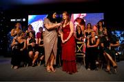 18 November 2023; TG4 Senior Players Player of the Year Louise Ní Mhuircheartaigh of Kerry is interviewed by MC Máire Ní Bhraonáin during the TG4 All-Ireland Ladies Football All Stars Awards banquet, in association with Lidl, at the Bonnington Dublin Hotel. Photo by Brendan Moran/Sportsfile