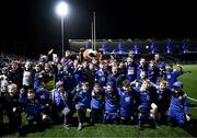 18 November 2023; The Blessington team pictured with Leinster players Martin Moloney, Ed Byrne and Charlie Ngatai before the Bank of Ireland Half-Time Minis during the United Rugby Championship match between Leinster and Scarlets at the RDS Arena in Dublin. Photo by Michael P Ryan/Sportsfile Photo by Harry Murphy/Sportsfile