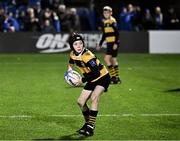 18 November 2023; Action between Old Belvedere and Newbridge in the Bank of Ireland Half-Time Minis during the United Rugby Championship match between Leinster and Scarlets at the RDS Arena in Dublin. Photo by Michael P Ryan/Sportsfile Photo by Harry Murphy/Sportsfile