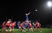 18 November 2023; Ross Molony of Leinster takes possession in a lineout during the United Rugby Championship match between Leinster and Scarlets at the RDS Arena in Dublin. Photo by Harry Murphy/Sportsfile