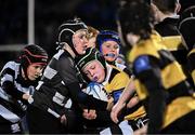 18 November 2023; Action between Old Belvedere and Newbridge in the Bank of Ireland Half-Time Minis during the United Rugby Championship match between Leinster and Scarlets at the RDS Arena in Dublin. Photo by Michael P Ryan/Sportsfile Photo by Harry Murphy/Sportsfile
