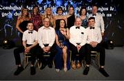 18 November 2023; Hall of Fame recipient Christina McGinty of Dublin with famly, back row from left, Sinead Benton, Carmel Lynch, Amy Collins, Lisa Benton, Kerri Owens, Oonagh O'Toole and Enda O'Toole and, front, from left, son Luke, husband Tim, father Christy and son Ciaran during the TG4 All-Ireland Ladies Football All Stars Awards banquet, in association with Lidl, at the Bonnington Dublin Hotel. Photo by Brendan Moran/Sportsfile
