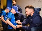 18 November 2023; Leinster player Robbie Henshaw with supporters in Autograph Alley before the United Rugby Championship match between Leinster and Scarlets at the RDS Arena in Dublin. Photo by Sam Barnes/Sportsfile