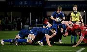 18 November 2023; Fintan Gunne of Leinster prepares to feed the scrum during the United Rugby Championship match between Leinster and Scarlets at the RDS Arena in Dublin. Photo by Sam Barnes/Sportsfile