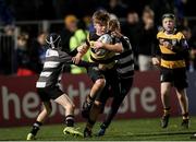 18 November 2023; Action between Newbridge and Old Belvedere in the Bank of Ireland Half-Time Minis during the United Rugby Championship match between Leinster and Scarlets at the RDS Arena in Dublin. Photo by Michael P Ryan/Sportsfile