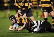 18 November 2023; Action between Newbridge and Old Belvedere in the Bank of Ireland Half-Time Minis during the United Rugby Championship match between Leinster and Scarlets at the RDS Arena in Dublin. Photo by Michael P Ryan/Sportsfile