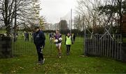 19 November 2023; Kilmacud Crokes manager Robbie Brennan and Paul Mannion enter the field ahead of the AIB Leinster GAA Football Senior Club Championship Semi-Final match between Ardee St Mary's, Louth, and Kilmacud Crokes, Dublin, at Pairc Mhuire in Ardee, Louth. Photo by Daire Brennan/Sportsfile