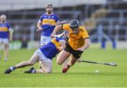 19 November 2023; David Fitzgerald of Clonlara in action against Joe Gallagher of Kiladangan during the AIB Munster GAA Hurling Senior Club Championship Semi-Final match between Kiladangan, Tipperary, and Clonlara, Clare, at FBD Semple Stadium in Thurles, Tipperary. Photo by Stephen Marken/Sportsfile