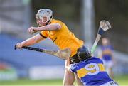 19 November 2023; Colm O'Meara of Clonlara in action against Alan Flynn of Kiladangan during the AIB Munster GAA Hurling Senior Club Championship Semi-Final match between Kiladangan, Tipperary, and Clonlara, Clare, at FBD Semple Stadium in Thurles, Tipperary. Photo by Stephen Marken/Sportsfile