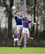 19 November 2023; Jonathan Commins of Ardee St Mary’s in action against Mark O’Leary of Kilmacud Crokes during the AIB Leinster GAA Football Senior Club Championship Semi-Final match between Ardee St Mary's, Louth, and Kilmacud Crokes, Dublin, at Pairc Mhuire in Ardee, Louth. Photo by Daire Brennan/Sportsfile