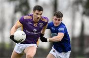 19 November 2023; Shane Walsh of Kilmacud Crokes in action against Tiernan Corrigan of Ardee St Mary’s during the AIB Leinster GAA Football Senior Club Championship Semi-Final match between Ardee St Mary's, Louth, and Kilmacud Crokes, Dublin, at Pairc Mhuire in Ardee, Louth. Photo by Daire Brennan/Sportsfile