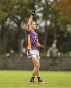 19 November 2023; Paul Mannion of Kilmacud Crokes signals that his shot was over the bar during the AIB Leinster GAA Football Senior Club Championship Semi-Final match between Ardee St Mary's, Louth, and Kilmacud Crokes, Dublin, at Pairc Mhuire in Ardee, Louth. Photo by Daire Brennan/Sportsfile