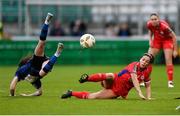 19 November 2023; Kellie Brennan of Athlone Town in action against Noelle Murray of Shelbourne during the Sports Direct FAI Women's Cup Final match between Athlone Town and Shelbourne at Tallaght Stadium in Dublin. Photo by Stephen McCarthy/Sportsfile