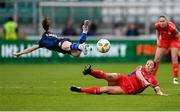 19 November 2023; Kellie Brennan of Athlone Town in action against Noelle Murray of Shelbourne during the Sports Direct FAI Women's Cup Final match between Athlone Town and Shelbourne at Tallaght Stadium in Dublin. Photo by Stephen McCarthy/Sportsfile