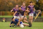 19 November 2023; Shane Horan of Kilmacud Crokes in action against Éimhín Keenan of Ardee St Mary’s during the AIB Leinster GAA Football Senior Club Championship Semi-Final match between Ardee St Mary's, Louth, and Kilmacud Crokes, Dublin, at Pairc Mhuire in Ardee, Louth. Photo by Daire Brennan/Sportsfile