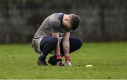 19 November 2023; A dejected James McGillick of Ardee St Mary’s after the AIB Leinster GAA Football Senior Club Championship Semi-Final match between Ardee St Mary's, Louth, and Kilmacud Crokes, Dublin, at Pairc Mhuire in Ardee, Louth. Photo by Daire Brennan/Sportsfile