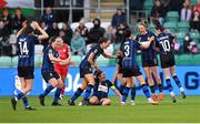19 November 2023; Dana Scheriff, second from right, of Athlone Town celebrates with team-mates after scoring their side's first goal during the Sports Direct FAI Women's Cup Final match between Athlone Town and Shelbourne at Tallaght Stadium in Dublin. Photo by Stephen McCarthy/Sportsfile