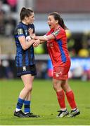 19 November 2023; Megan Smyth-Lynch of Shelbourne pushes Roisin Molloy of Athlone Town during the Sports Direct FAI Women's Cup Final match between Athlone Town and Shelbourne at Tallaght Stadium in Dublin. Photo by Stephen McCarthy/Sportsfile