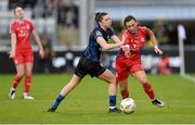 19 November 2023; Megan Smyth-Lynch of Shelbourne is tackled by Roisin Molloy of Athlone Town during the Sports Direct FAI Women's Cup Final match between Athlone Town and Shelbourne at Tallaght Stadium in Dublin. Photo by Stephen McCarthy/Sportsfile