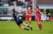 19 November 2023; Megan Smyth-Lynch of Shelbourne pushes Roisin Molloy of Athlone Town during the Sports Direct FAI Women's Cup Final match between Athlone Town and Shelbourne at Tallaght Stadium in Dublin. Photo by Stephen McCarthy/Sportsfile
