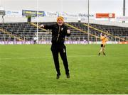 19 November 2023; Clonlara manager Donal Madden celebrates a late score in the AIB Munster GAA Hurling Senior Club Championship Semi-Final match between Kiladangan, Tipperary, and Clonlara, Clare, at FBD Semple Stadium in Thurles, Tipperary. Photo by Stephen Marken/Sportsfile