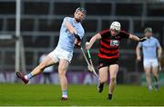 19 November 2023; Kevin Downes of Na Piarsaigh is hooked by Mikey Mahony of Ballygunner during the AIB Munster GAA Hurling Senior Club Championship Semi-Final match between Na Piarsaigh, Limerick, and Ballygunner, Waterford, at TUS Gaelic Grounds in Limerick. Photo by Brendan Moran/Sportsfile