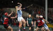 19 November 2023; Kevin Downes of Na Piarsaigh in action against Harry Ruddle and Ian Kenny of Ballygunner during the AIB Munster GAA Hurling Senior Club Championship Semi-Final match between Na Piarsaigh, Limerick, and Ballygunner, Waterford, at TUS Gaelic Grounds in Limerick. Photo by Brendan Moran/Sportsfile