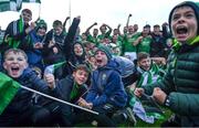 19 November 2023; Milltown-Castlemaine supporters and players celebrate after the Kerry County Intermediate Football Championship Final match between Fossa and Milltown/Castlemaine at Austin Stack Park in Tralee, Kerry. Photo by David Fitzgerald/Sportsfile