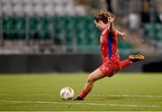 19 November 2023; Jemma Quinn of Shelbourne shoots to score her side's second goal during the Sports Direct FAI Women's Cup Final match between Athlone Town and Shelbourne at Tallaght Stadium in Dublin. Photo by Stephen McCarthy/Sportsfile