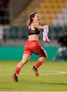 19 November 2023; Jemma Quinn of Shelbourne celebrates after scoring her side's second goal during the Sports Direct FAI Women's Cup Final match between Athlone Town and Shelbourne at Tallaght Stadium in Dublin. Photo by Stephen McCarthy/Sportsfile