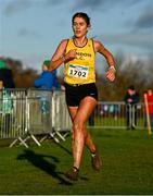 19 November 2023; Fiona Everard of Bandon AC, Cork, on her way to winning the Womens Senior 9000m during the 123.ie National Senior & Even Age Cross Country Championships at Gowran Demesne in Kilkenny. Photo by Ben McShane/Sportsfile