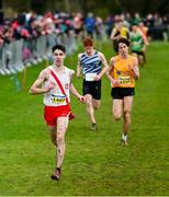 19 November 2023; Caolan Mcfadden of Cranford AC, Donegal, on his way to winning the Boys U18 5000m during the 123.ie National Senior & Even Age Cross Country Championships at Gowran Demesne in Kilkenny. Photo by Ben McShane/Sportsfile