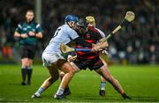 19 November 2023; Pauric Mahony of Ballygunner is tackled by Mike Casey of Na Piarsaigh during the AIB Munster GAA Hurling Senior Club Championship Semi-Final match between Na Piarsaigh, Limerick, and Ballygunner, Waterford, at TUS Gaelic Grounds in Limerick. Photo by Brendan Moran/Sportsfile