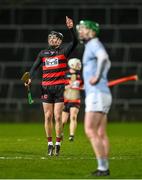 19 November 2023; Harry Ruddle of Ballygunner celebrates a score during the AIB Munster GAA Hurling Senior Club Championship Semi-Final match between Na Piarsaigh, Limerick, and Ballygunner, Waterford, at TUS Gaelic Grounds in Limerick. Photo by Brendan Moran/Sportsfile
