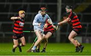 19 November 2023; David Dempsey of Na Piarsaigh in action against Ballygunner players, from left, Peter Hogan, Mikey Mahony and Pauric Mahony during the AIB Munster GAA Hurling Senior Club Championship Semi-Final match between Na Piarsaigh, Limerick, and Ballygunner, Waterford, at TUS Gaelic Grounds in Limerick. Photo by Brendan Moran/Sportsfile