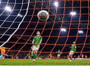 18 November 2023; Dara O'Shea of Republic of Ireland after his side conceded a first goal during the UEFA EURO 2024 Championship qualifying group B match between Netherlands and Republic of Ireland at Johan Cruijff ArenA in Amsterdam, Netherlands. Photo by Stephen McCarthy/Sportsfile