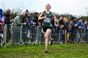 19 November 2023; Annabel Morrison of Enniskillen AC, Fermanagh, competing in the Girls U18 5000m during the 123.ie National Senior & Even Age Cross Country Championships at Gowran Demesne in Kilkenny. Photo by Ben McShane/Sportsfile