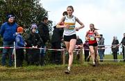 19 November 2023; Rachel Ayres of St Abbans AC, Laois, competing in the Girls U18 5000m during the 123.ie National Senior & Even Age Cross Country Championships at Gowran Demesne in Kilkenny. Photo by Ben McShane/Sportsfile