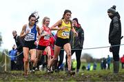 19 November 2023; Fiona Everard of Bandon AC, Cork, right, and Danielle Donegan of Tullamore Harriers AC, Offaly, competing in the Womens Senior 9000m during the 123.ie National Senior & Even Age Cross Country Championships at Gowran Demesne in Kilkenny. Photo by Ben McShane/Sportsfile